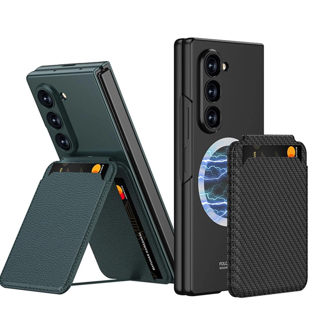 Ốp Điện Thoại Giá Đỡ Thẻ Có Thể Tháo Rời Cho Samsung Galaxy Z Fold 7 6 Fold7 Fold6 Có Vỏ Bảo Vệ Phim Cường Lực