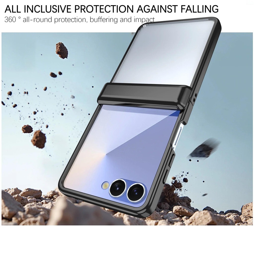 Ốp Điện Thoại Bảo Vệ Bản Lề Mạ Điện Cho Samsung Galaxy Z Flip 7 6 5 Flip7 Flip6 Flip5 Có Phim Cường Lực Bao Gồm