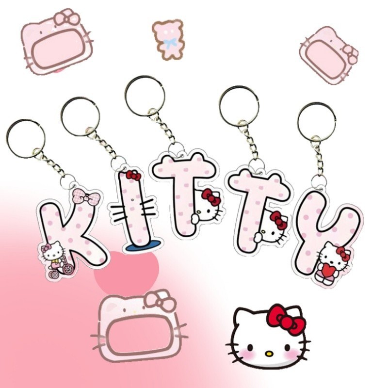 Móc Khóa Chữ Cái Tiếng Anh Hello Kitty - Quà Tặng Sango