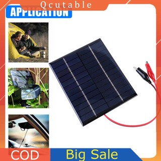Pin năng lượng mặt trời 5W 12V có cáp kẹp Bộ sạc bảng điều khiển năng lượng mặt trời để sạc pin 9-12V