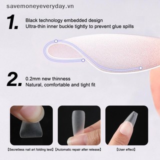 [savemoneyeveryday] 100 Cái / hộp Móng Tay Giả Mờ Đánh Bóng Bấm Vào Móng Tay Giả Thiết Kế Ngắn Vừa Cao Cấp Gel Mềm Đầu Móng Tay Để Nối Dài [vn]