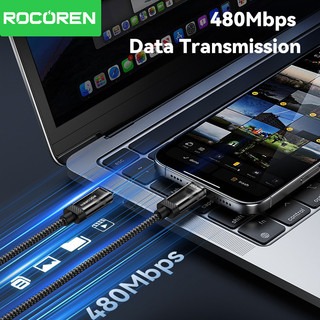 Cáp Rocoren 100W Type C sang USB C PD 3.0 Sạc nhanh 4.0 Loại sạc nhanh C sang TypeC Dây cho iPhone 16 Samsung