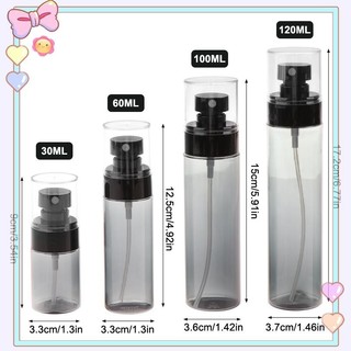 [beautifulhome] 30 / 60 / 100 / 120ML Chai đựng du lịch rỗng Trang điểm trong suốt / đen Cồn siêu mịn Mist Face Hydration Di động [làm đẹp]