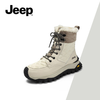 Giày Bốt Tuyết Nữ JEEP Mùa Đông Mới, Lót Lông Cừu Dày, Chống Trơn Trượt Ngoài Trời, Giày Bốt Ấm Áp Đế Dày, Giày Cotton Đông Bắc