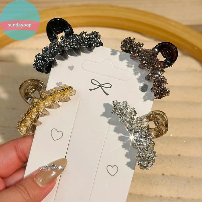 Sund 2 Chiếc Lúa Mì Viền Pha Lê Ánh Sáng Sang Trọng Tính Khí Kim Cương Giả Kẹp Dành Cho Nữ Bé Gái Ngọt Ngào Phụ Kiện Tóc Quà Tặng VN