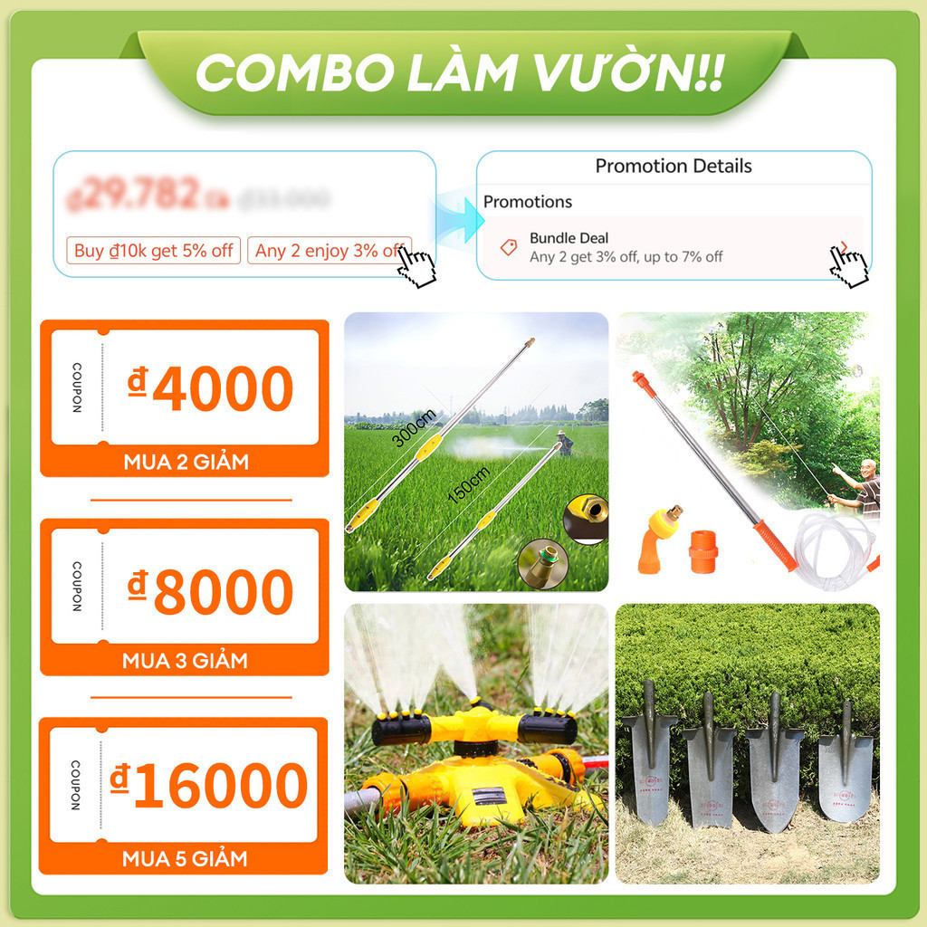 【24H】 Cần Xịt Tưới Cây Inox Dài 2.4m, 3.4m, 4.4m – Dùng Tưới Lan, Phun Xịt Thuốc Sâu