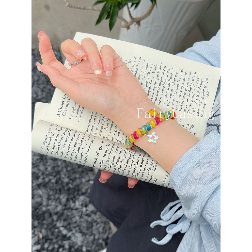 Dây đeo cuộn dây đàn hồi bằng nhựa đầy màu sắc cho Huawei Band 11 pro 10 9 8 7 6 Vòng đeo tay thay thế Honor Band 9 Phụ kiện
