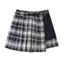 YOI Xếp Ly Mini Váy Punk Gothic Nửa Váy Bất Đối Xứng Eo Plaids Xếp Ly Váy Chữ A Có Quần Short Dạo Phố