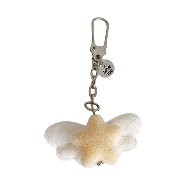 COO Chất Liệu Đổ Xô Ngôi Sao Móc Khóa Fuzzy Cánh Thiên Thần Trang Trí Thời Trang Thiết Thực Cho Học Sinh Cô Gái Bạn Bè