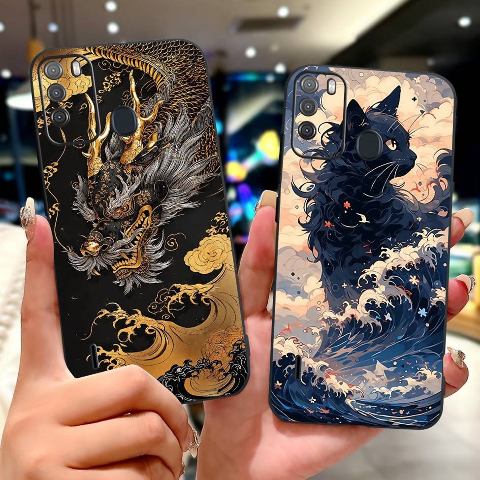 Ốp điện thoại ITEL Vision 1 Pro ITEL S16 Vỏ silicon thẩm mỹ mèo dễ thương thời trang sơn hoa mềm