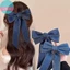 Sund Thời Trang Denim Xanh Ruy Băng Nơ Kẹp Tóc Cho Nữ Cô Gái Ngọt Ngào Thanh Lịch Đuôi Ngựa Kẹp Tóc Mỏ Vịt Kẹp Phụ Kiện Tóc Quà Tặng VN