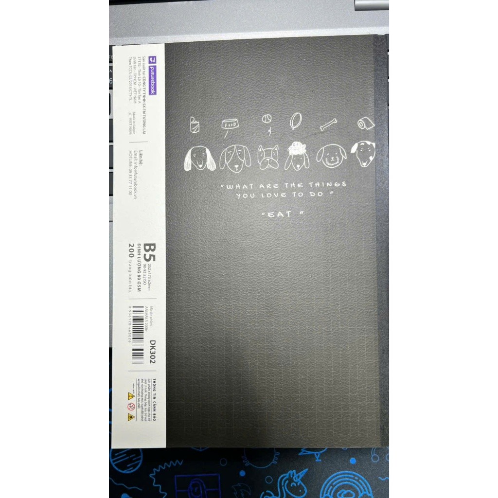 [ 2C BÌA ĐEN+ TRẮNG] Tập Sinh Viên 200 Trang Animal Future Book DK302 - Kẻ 4 Ô Ngang 80gsm