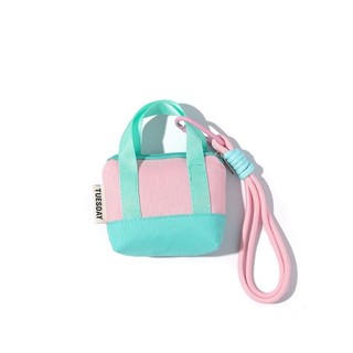 Tai nghe OIWLSAX321, Mini có dây đeo cổ tay Ví đựng tiền xu, Vỏ bảo vệ cáp màu hồng Canvas Dopaamine