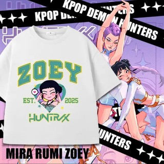 Áo thun tay ngắn thiết kế K-pop Demon Hunters với hình ảnh nhân vật Rumi, Mira, Zoey