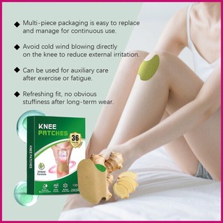 Miếng dán khớp đầu gối 36 miếng, thân thiện với thực vật, dành cho vận động viên chạy bộ