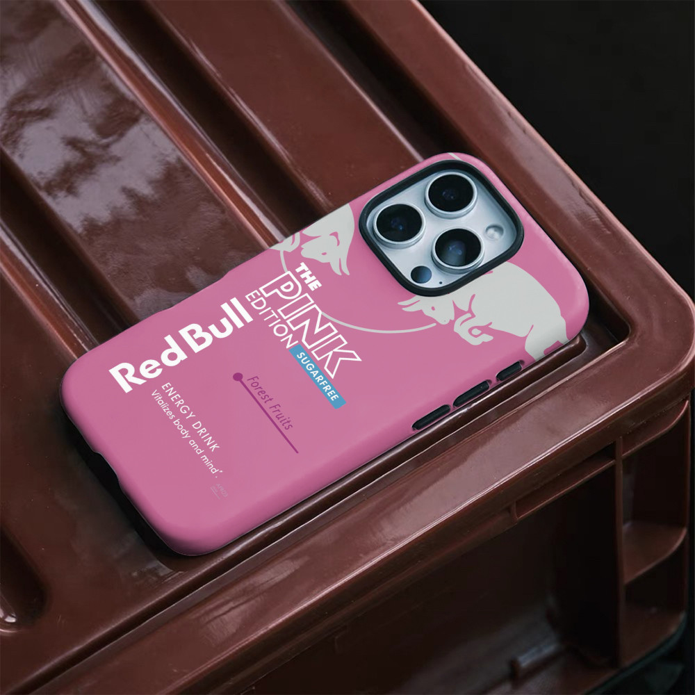 F1 RED BULL, Ốp Điện Thoại Nền Màu Hồng Cho iPhone16PM 15ProMax 11Pro 12MINI SAMSUNG S22 / 23 / 24 / 25 13plus 7 / 8 SE XS XR Vỏ Bóng 2 Trong 1