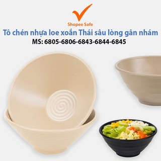 Tô chén nhựa loe xoắn Thái Việt Nhật - gân nhám sâu lòng đựng thực phẩm MS: 6805-6806-6843-6844-6845
