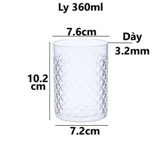 Cốc nhựa kim cương 260ml Hokori, cốc tròn Việt Nhật uống nước rượu cocktail sang trọng ms: 6326