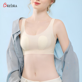 『 Brelira 』 Áo ngực giảm thiểu Hỗ trợ không dây Chống chảy xệ Liền mạch Siêu mỏng Thoải mái Tai thỏ Cốc Full Cup Đồ lót thoáng khí nhẹ