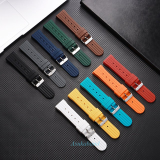 Dây đeo đồng hồ silicon đầy màu sắc 20mm 22mm cho SEIKO 5 Diver Vòng đeo tay đồng hồ cao su thay thế cho nam nữ Dây đeo cổ tay thể thao