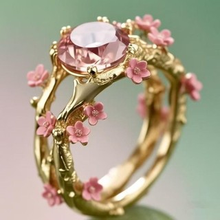 Nhẫn hoa chống phai màu thiết kế đơn giản, chất liệu cao cấp, phù hợp với phong cách Instagram cá nhân