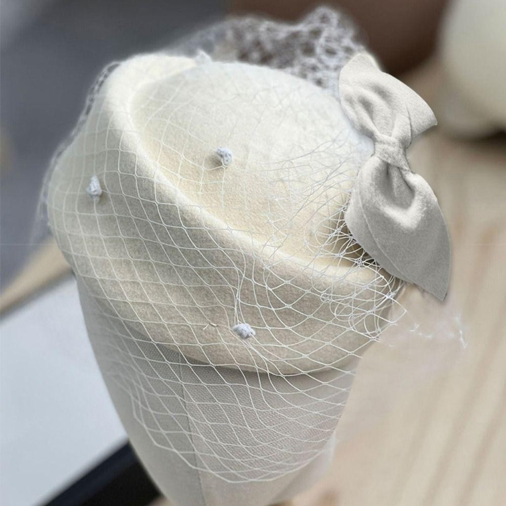 Mũ Nơ RTJIFSS có Veil, Mũ Fascinator phong cách Anh, Mũ trang trọng cho cô dâu</optimized Eveluated for repetition and optimized.