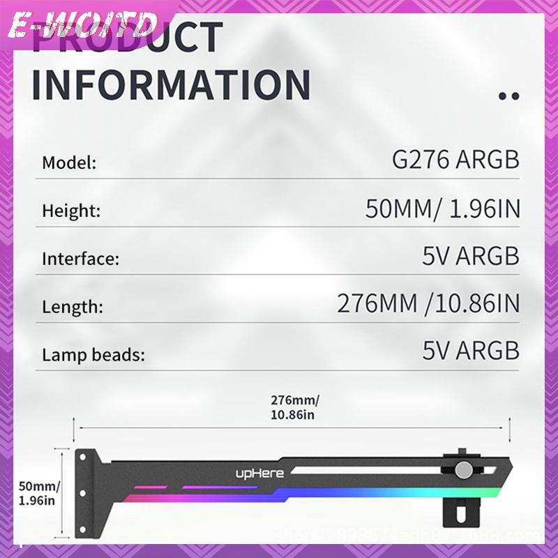 E-woitd VGA Card Đồ Họa Hỗ Trợ Khung GPU RGB Dạ Quang Ô Nhiễm Đèn Trang Trí Đồng Hành 5V ARGB AURA SYNC HNVN