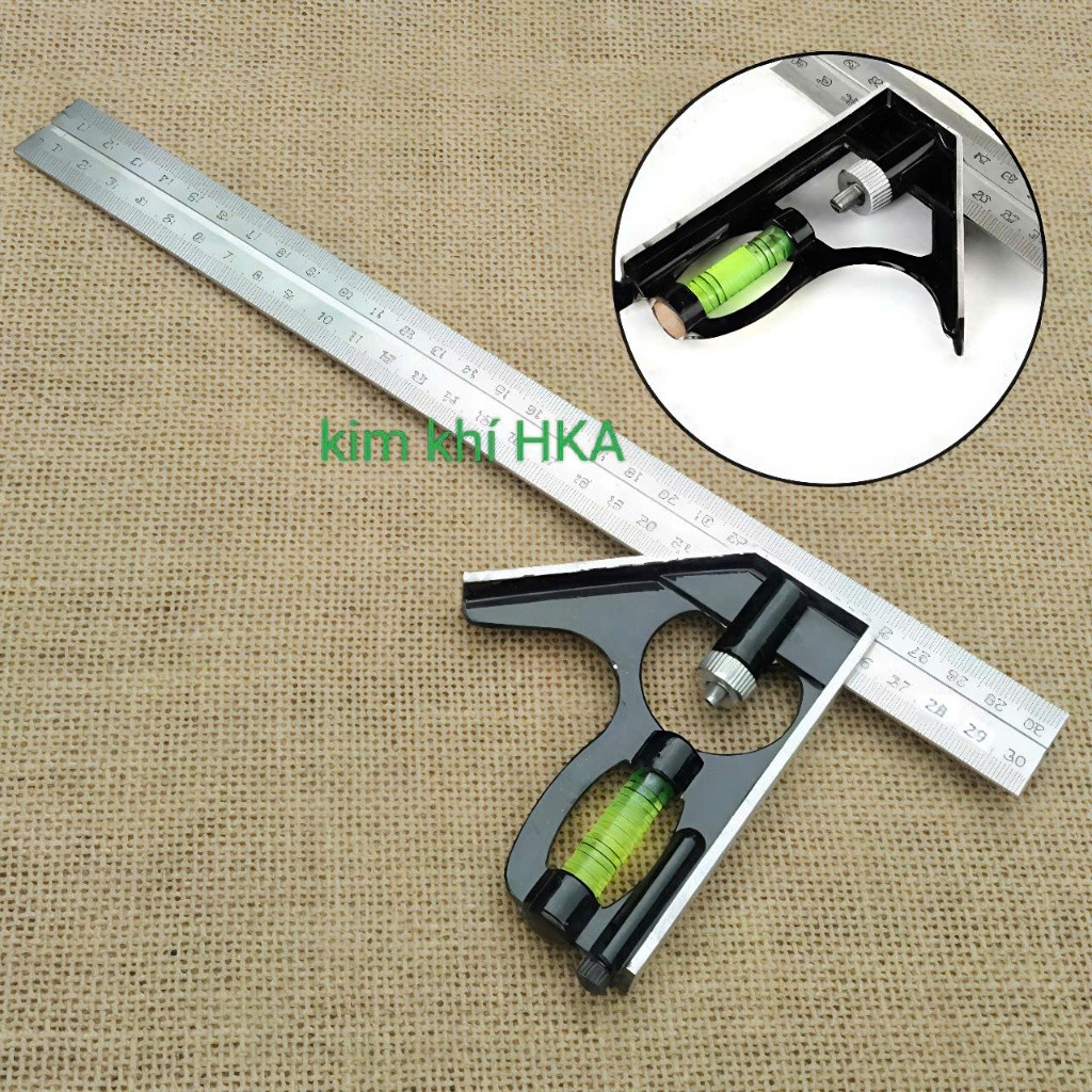 【COD】Thước Ke Góc Vuông 30cm Có Cân Thủy – Dụng Cụ Đo Góc Đa Năng Cho Thợ Mộc, Cơ Khí