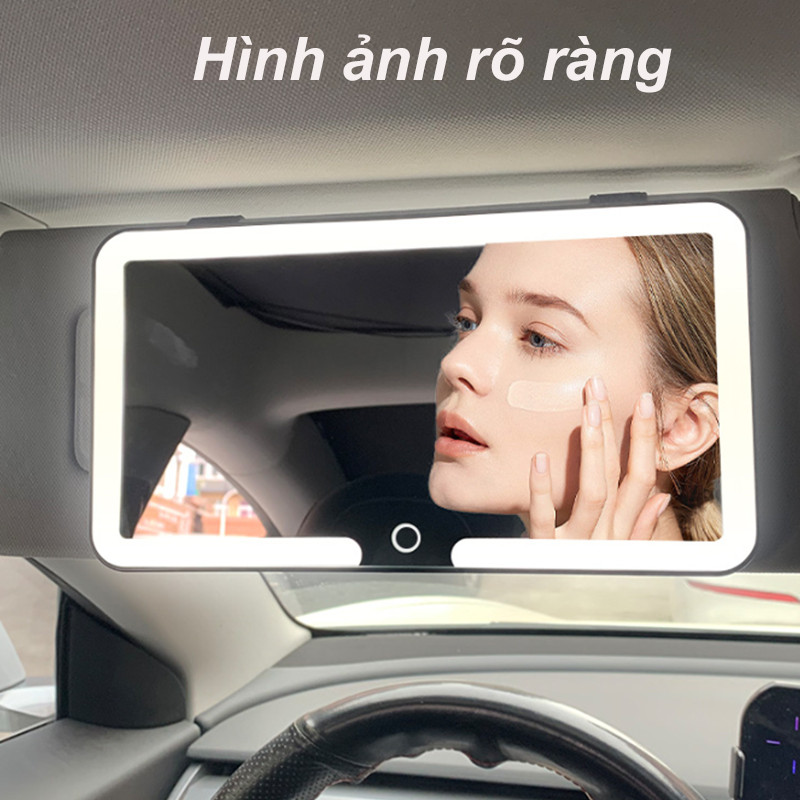 Gương trang điểm LED ô tô Ba bánh răng Điều chỉnh tấm che nắng Tấm che nắng，Hình ảnh HD