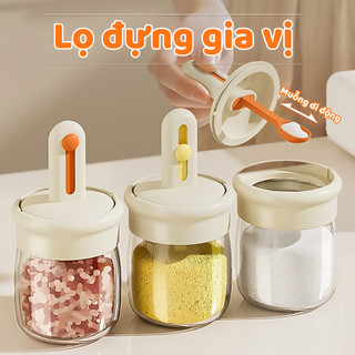 (SẴN) Lọ đựng gia vị kèm muỗng có thể điều chỉnh ngắn dài tiện lợi MAISON, Hũ đựng gia vị nhà bếp kèm thìa