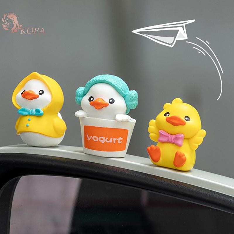 KOPA 6 Chiếc Sáng Tạo Mô Hình Vịt Trang Trí Dễ Thương Vịt Vàng Đồ Trang Trí Ô Tô Phụ Kiện. VN