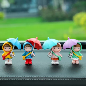 4 Chiếc Ô Dễ Thương Cặp Đôi Ô Tô Trang Trí Nội Thất Ô Tô Nhân Vật Hành Động Gương Chiếu Hậu Tự Động Bảng Điều Khiển Đồ Trang Trí Quà Tặng Mini Phụ Kiện
