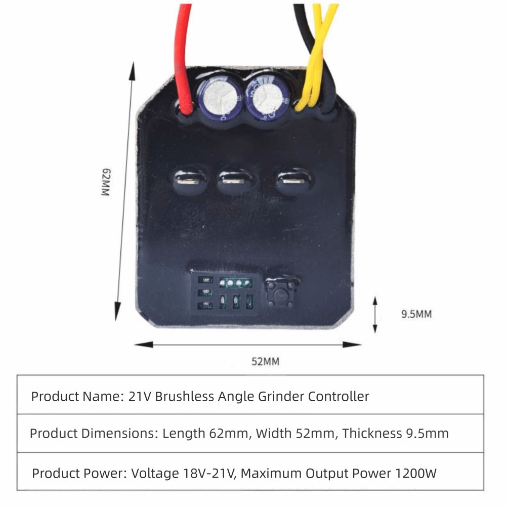 Bảng điều khiển máy mài góc SIMPLEAID, Công tắc tốc độ công cụ điện Lithium không chổi than, Công tắc tốc độ bền Bộ điều khiển 60A Bảng cờ lê điện cho DAYI