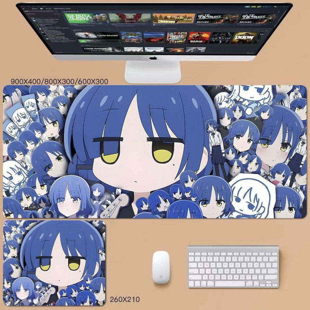 Bocchi the Rock! Tấm lót chuột để bàn 90x40cm Kích thước lớn | Ban Nhạc Anime | Cao su chống trượt dày 3mm | Miếng đệm chơi game mở rộng cho PC, học tập