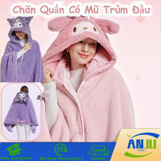 Chăn Quấn Có Mũ Trùm Đầu, kích thước 70x140cm, Phù hợp cho học sinh và dân văn phòng