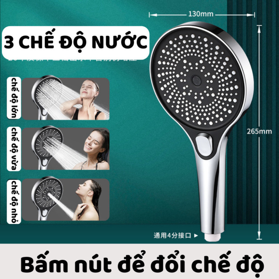 Vòi Sen Tăng Áp Siêu Mạnh, Bộ Vòi Hoa Sen Đủ Bộ Dây Dài 2m Và Giá Đỡ Dán Tường