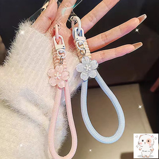 【Chamvn】Trái tim cô gái thạch hoa anh đào điện thoại mặt dây chuyền dễ thương hộp đựng tai nghe đa năng dây đeo