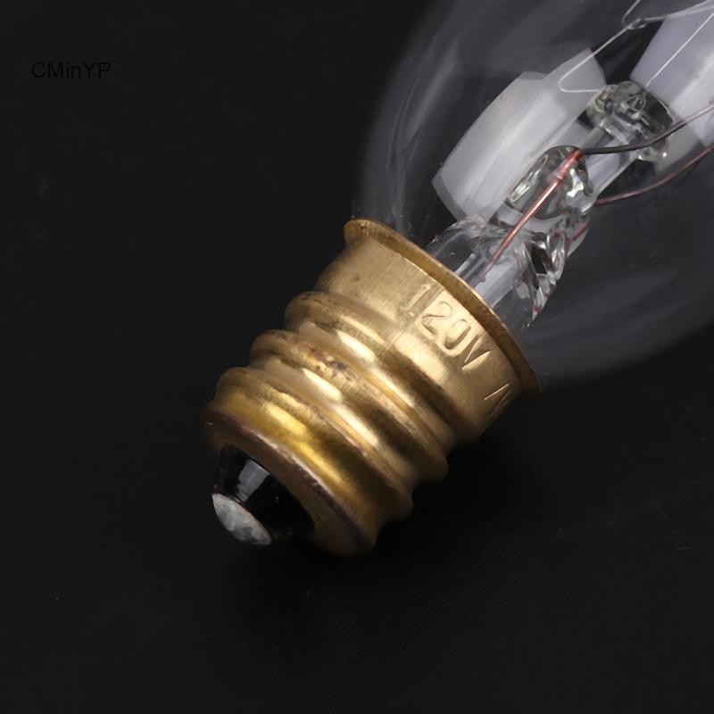 CMinYP 10 Cái E12 120V 7W Trong Suốt Màu Vàng Ấm Bóng Đèn Vonfram Bóng Đèn Trang Trí Muối Phạm Vi Đèn Tủ Lạnh Vinh Quang