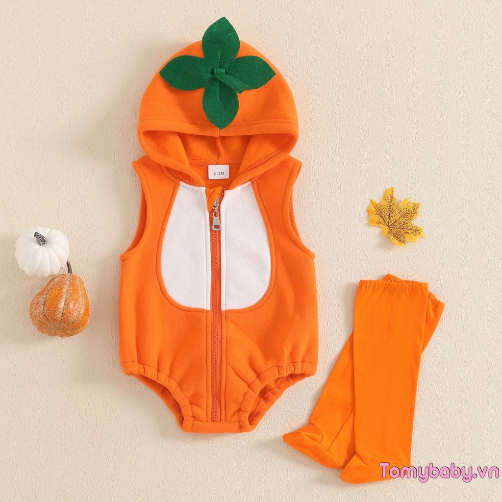 Bộ trang phục ong cho bé Bộ áo liền quần có mũ trùm đầu không tay + Tất dài Trang phục ong Bumble