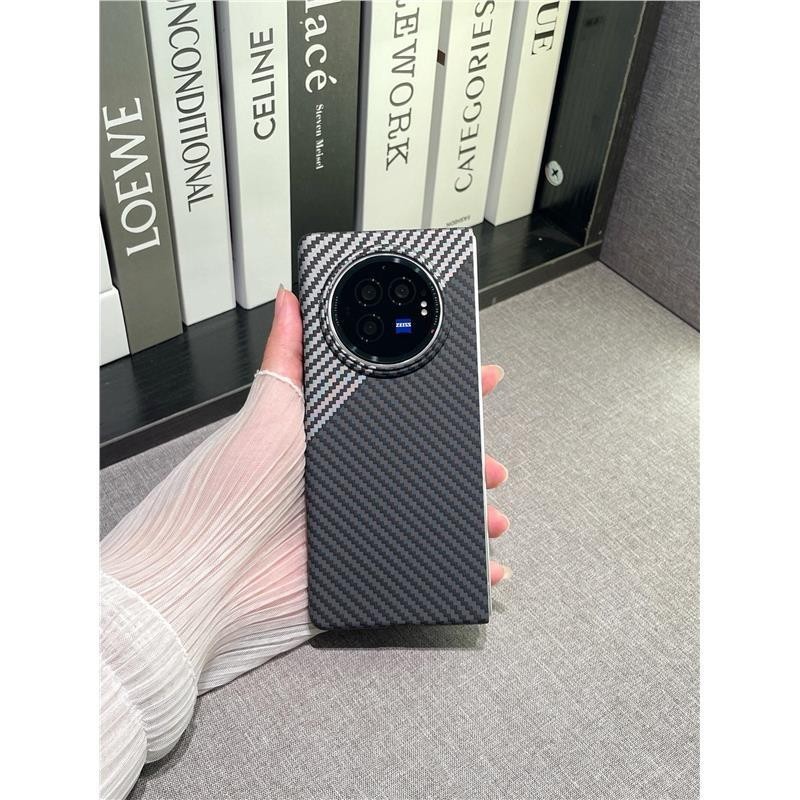 Dành Cho VIVO X Fold 5 3 Pro Ốp Lưng Họa Tiết Sợi Carbon Thời Trang PC Thân Thiện Với Da Chống Rơi Dành Cho VIVO X Fold5 3Pro Funda