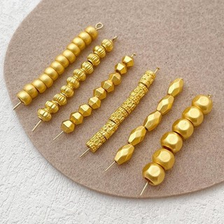 Bao bảo quản màu cát mờ, hạt bí ngô lỗ thẳng, phụ kiện DIY trang sức thủ công làm vòng tay, vòng cổ