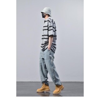 [Plus Size] 150KG Nam Sọc Ve Áo Hip Hop Tay Ngắn Cotton Đen Xám Áo Sơ Mi Oversize