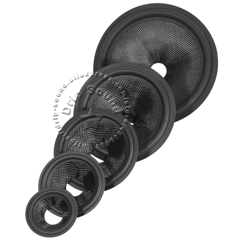 1 Chiếc 3 "/ 4" / 5 "/ 6.5" / 8 "inch Loa Nón Giấy Lưu Vực Loa Trầm Vải Dệt Lưu Vực Trống Trumper Bass Sửa Chữa Phần 20mm / 26mm / 36mm Lỗ