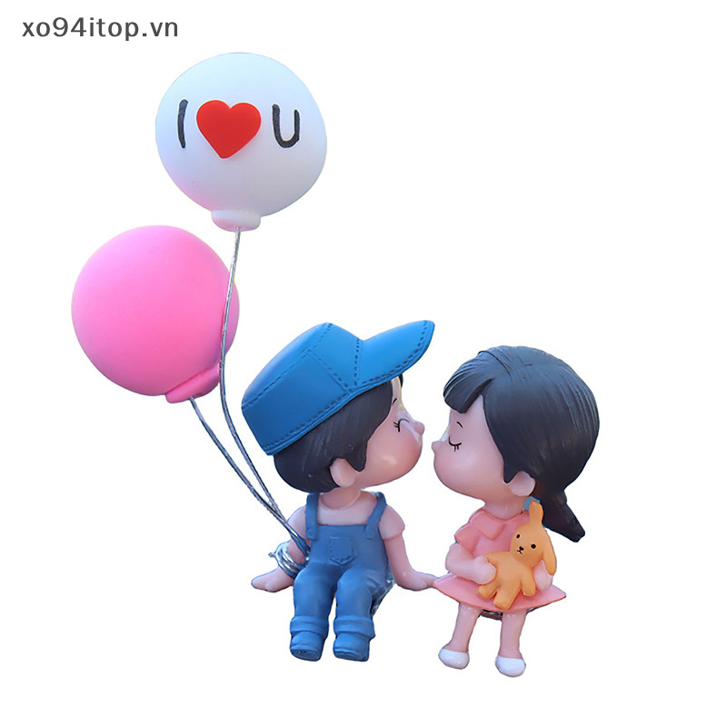 Xoitop Hoạt Hình Dễ Thương Phụ Kiện Ô Tô Đôi Di Chuyển Được Bóng Búp Bê Dễ Thương Xe Đồ Trang Trí Hôn Cặp Búp Bê Trang Trí Ô Tô Đồ Trang Trí VN