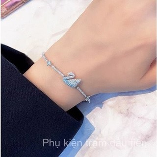 Tại Chỗ Goodscan Màu Xanh Biểu Tượng Vòng Đeo Tay Phụ Nữ Có Thể Điều Chỉnh Pha Lê Quà Tặng Đồ Trang Sức Bạc Không Phai Phai Ngọc Trai