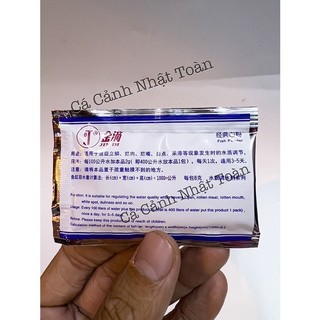 Jindi Viền Xanh Fish Powder men vi sinh làm trong nước bể cá cảnh (gói 5gram)