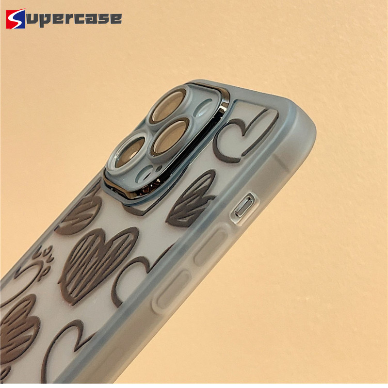 Ốp Điện Thoại Trái Tim Tình Yêu Màu Đen Graffiti Thời Trang Cho iQOO Z10 Turbo Neo 10 Pro Plus Lite Z10x iQOOZ10Turbo 4G 5G Vỏ Trong Suốt Mềm Chống Rơi Sang Trọng