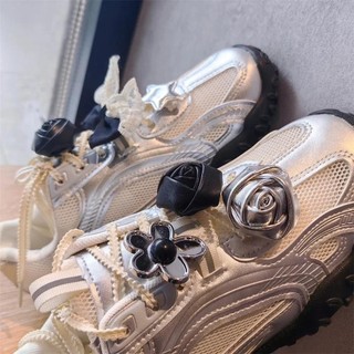 Kẹp khóa trang trí dây giày cho sneaker, phụ kiện nơ/hoa hồng/trái tim
