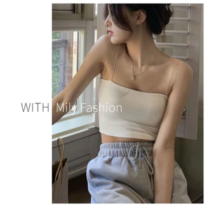 Milyfashion Ice Silk Cool Feel Sling ngắn liền mạch có miếng đệm ngực