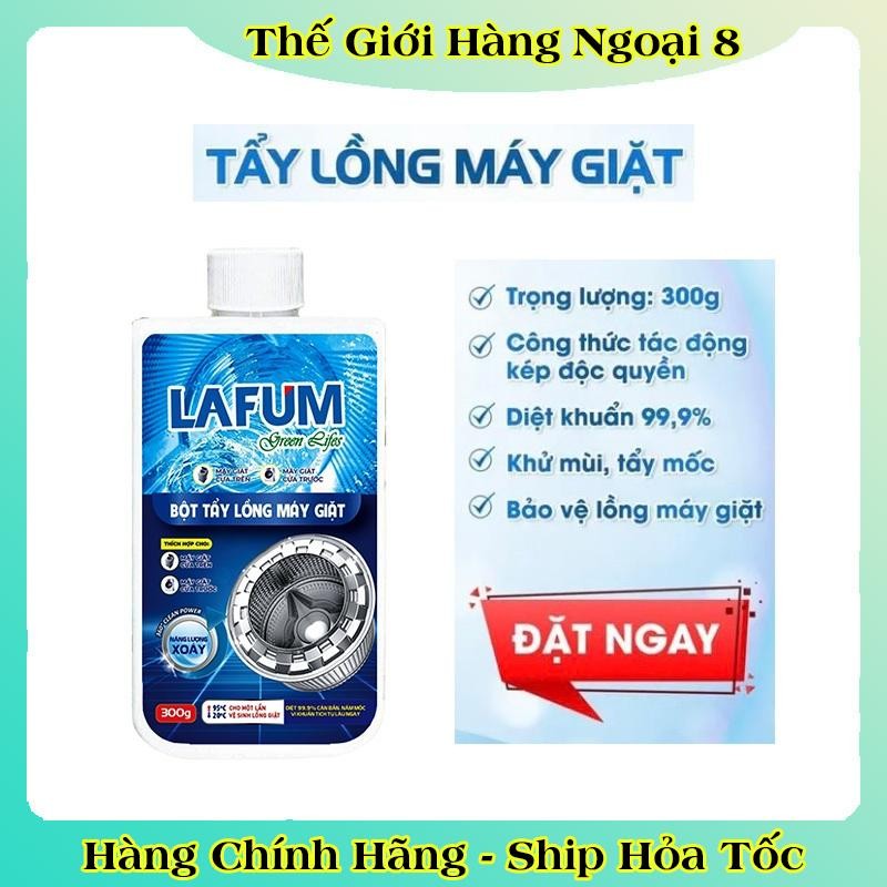 Dung Dịch và Bột Vệ Sinh Tẩy Lồng Máy Giặt LAFUM Làm Sạch Cặn Bẩn Lồng Giặt 300g và 500ml